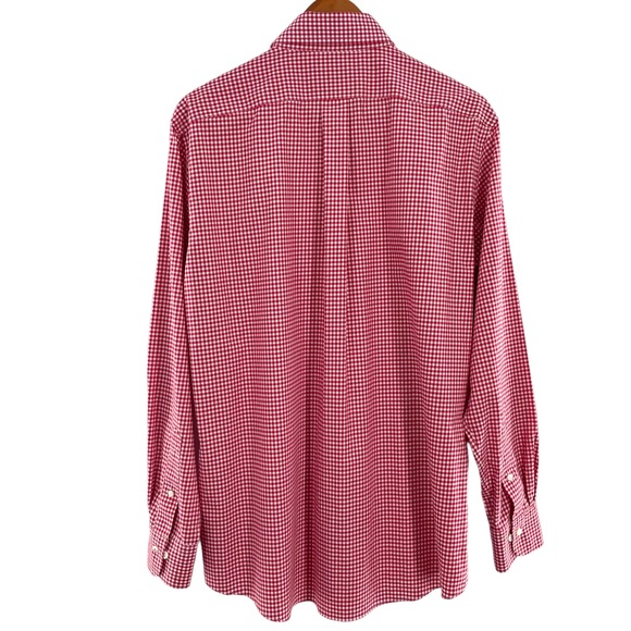 Lauren Ralph Lauren Green Label 100% Cotton Red Gingham Button Down 16 1/2 34-35 - Picture 8 of 13